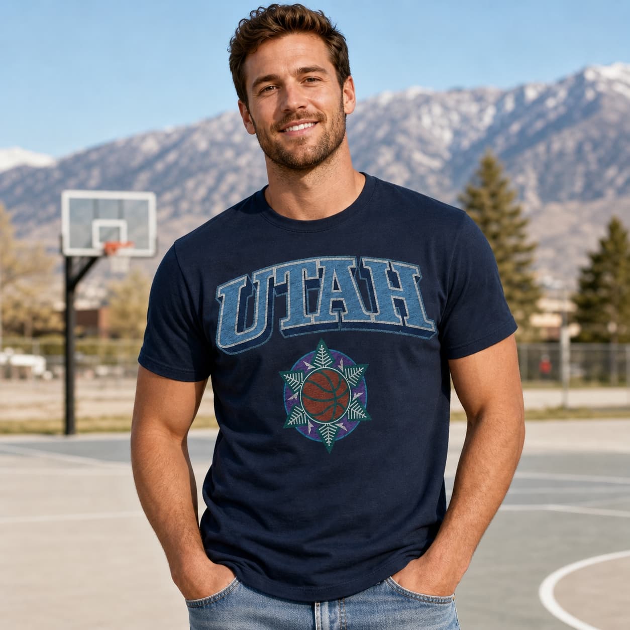 Utah Jazz Retro Basketball Snowflake Shirt