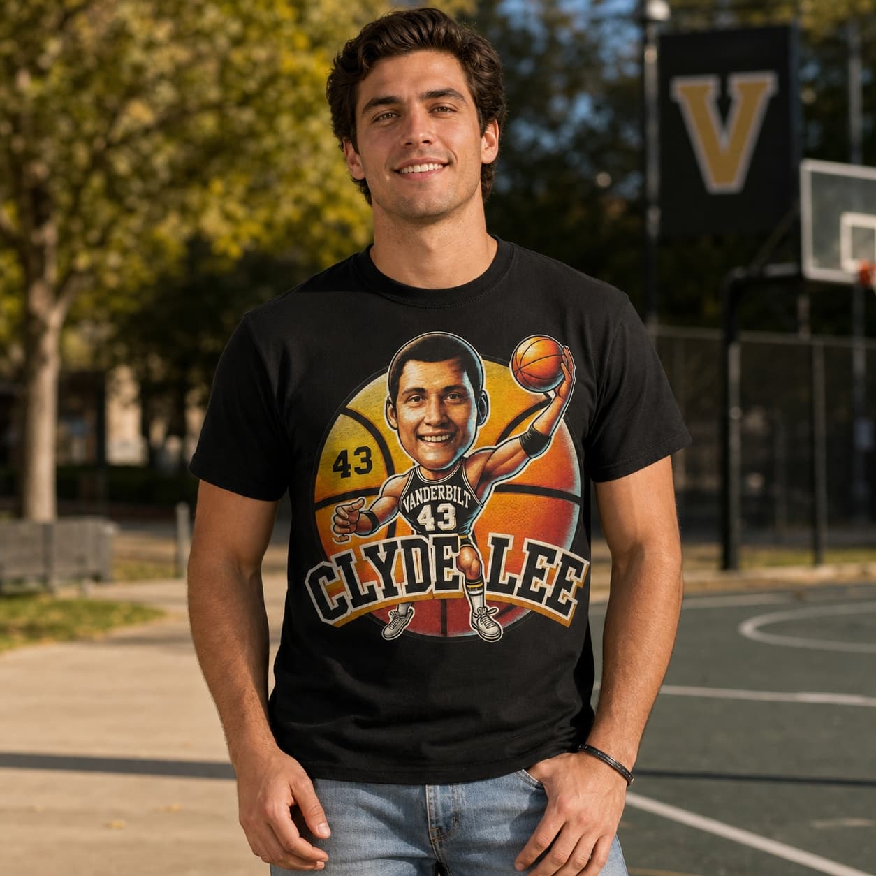 Vanderbilt Commodores Clyde Lee Exclusive Retro March Madness Basketball Shirt