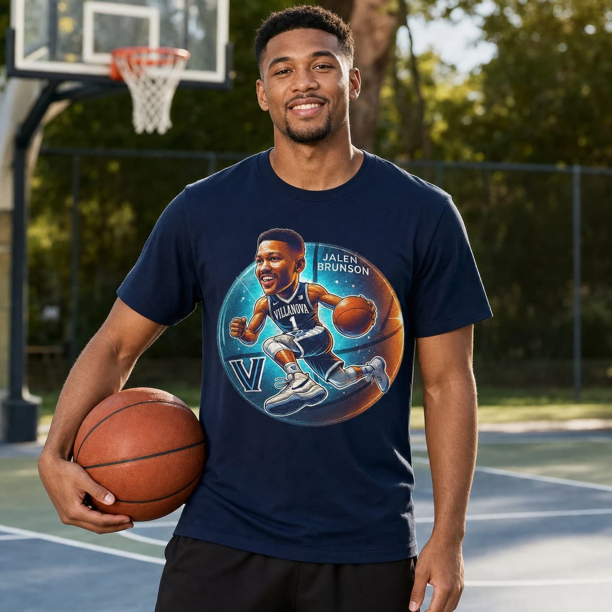 Villanova Wildcats Jalen Brunson Exclusive Retro March Madness Basketball Shirt