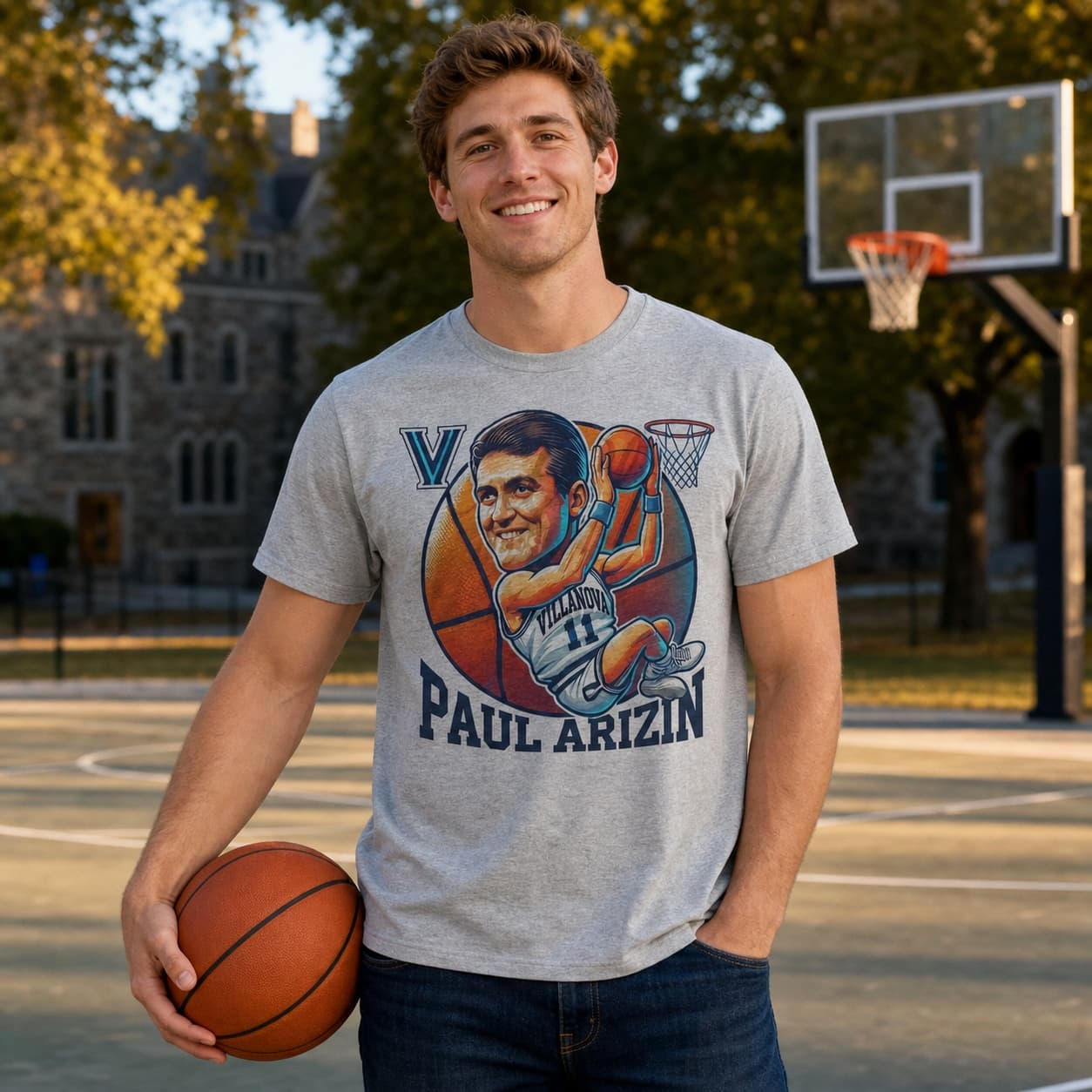 Villanova Wildcats Paul Arizin Exclusive Retro March Madness Basketball Shirt
