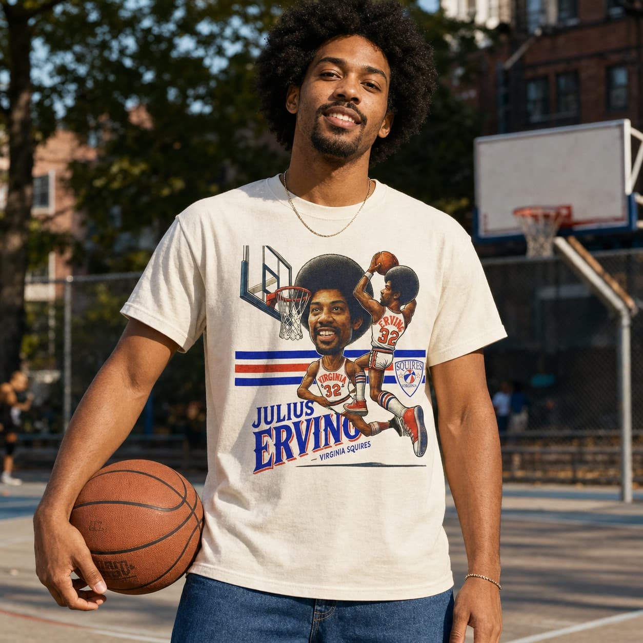 Virginia Squires Julius Erving Dr. J Exclusive Retro ABA Basketball 1972 Shirt