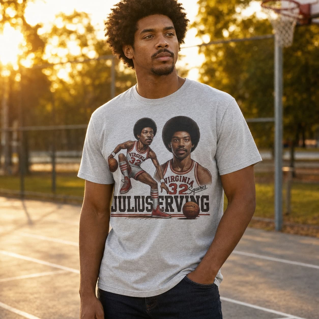 Virginia Squires Julius Erving Dr. J Exclusive Retro ABA Basketball 1973 Shirt