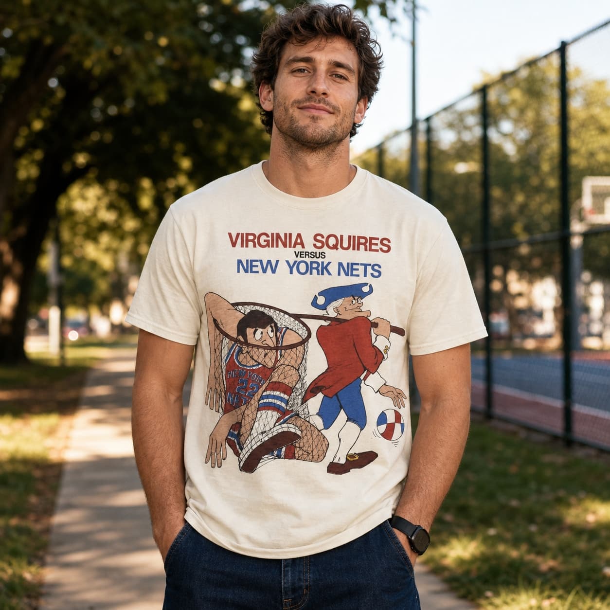 Virginia Squires vs. New York Nets Retro Rivalries ABA Basketball 1971 Shirt
