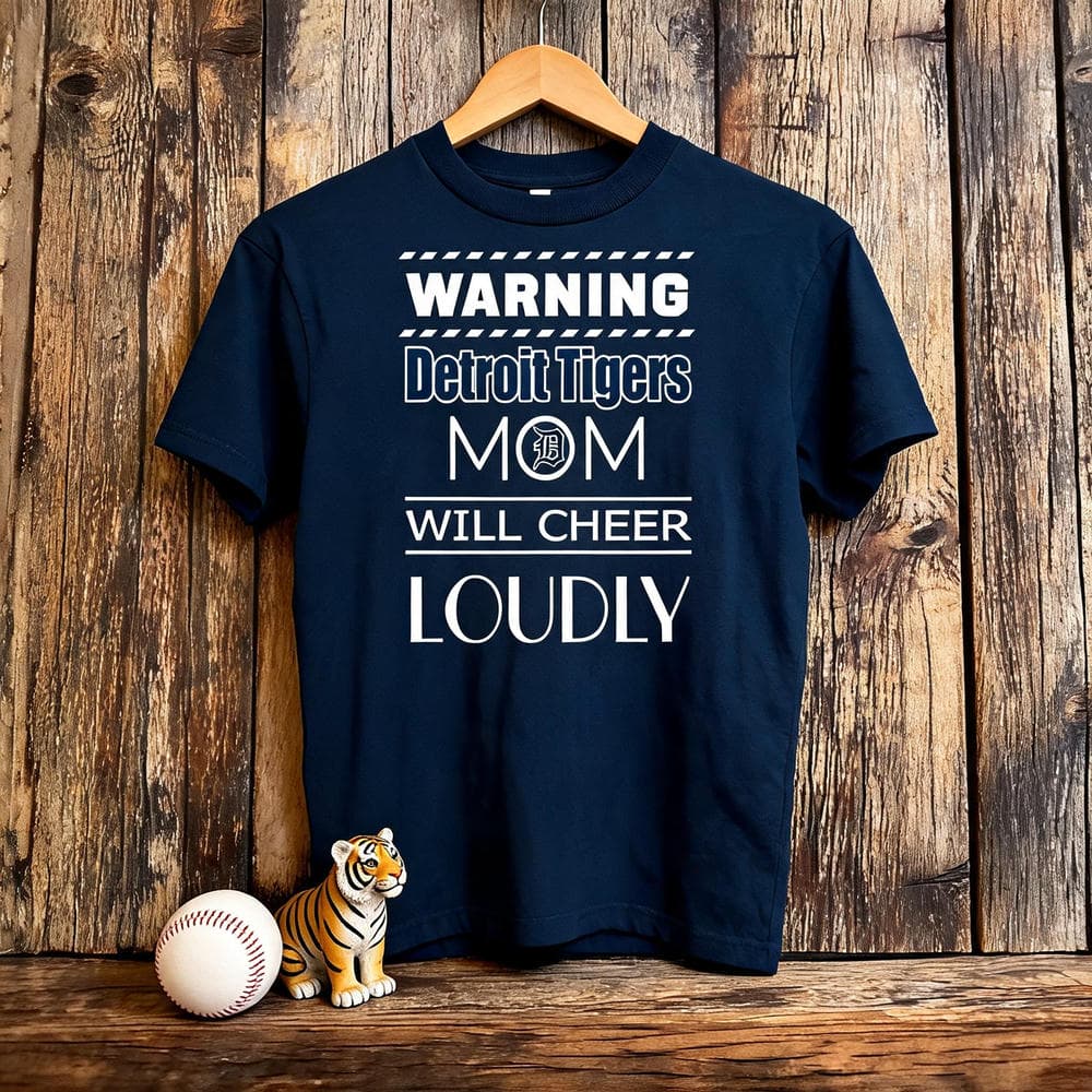 Warning Mom Will Cheer Loudly Detroit Tigers T Shirts