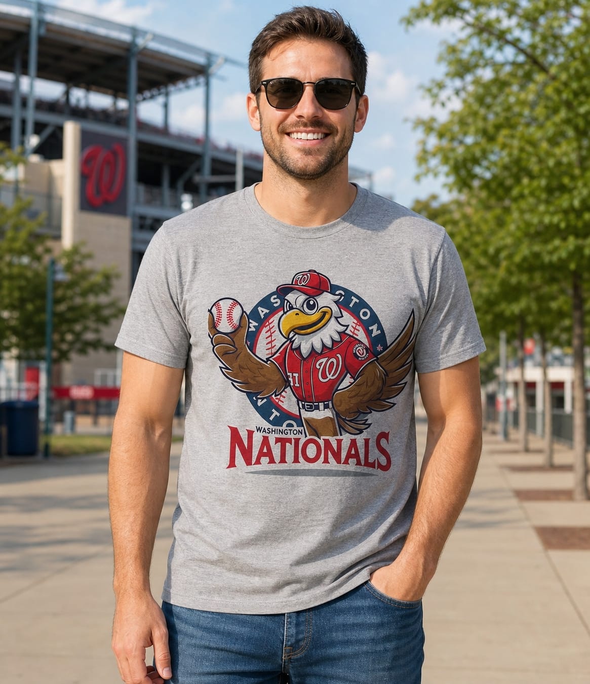 Washington Nationals Eagle Exclusive Retro Baseball Mascot Artwork Shirt