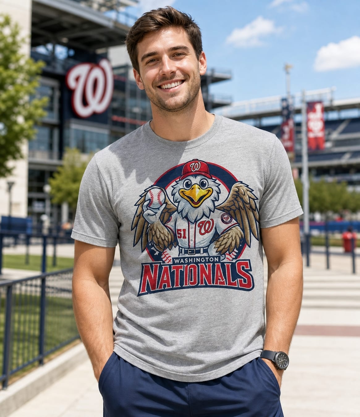 Washington Nationals Exclusive Retro Baseball Mascot Artwork Shirt