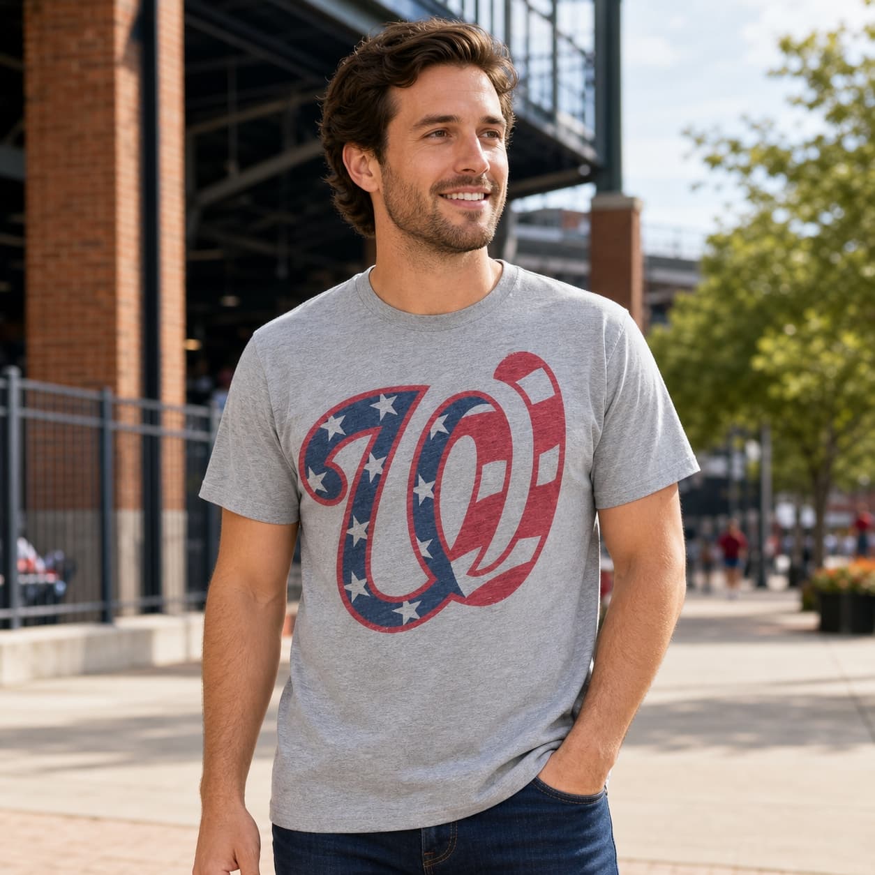 Washington Nationals Retro American Flag Baseball 1995 Artwork Shirt