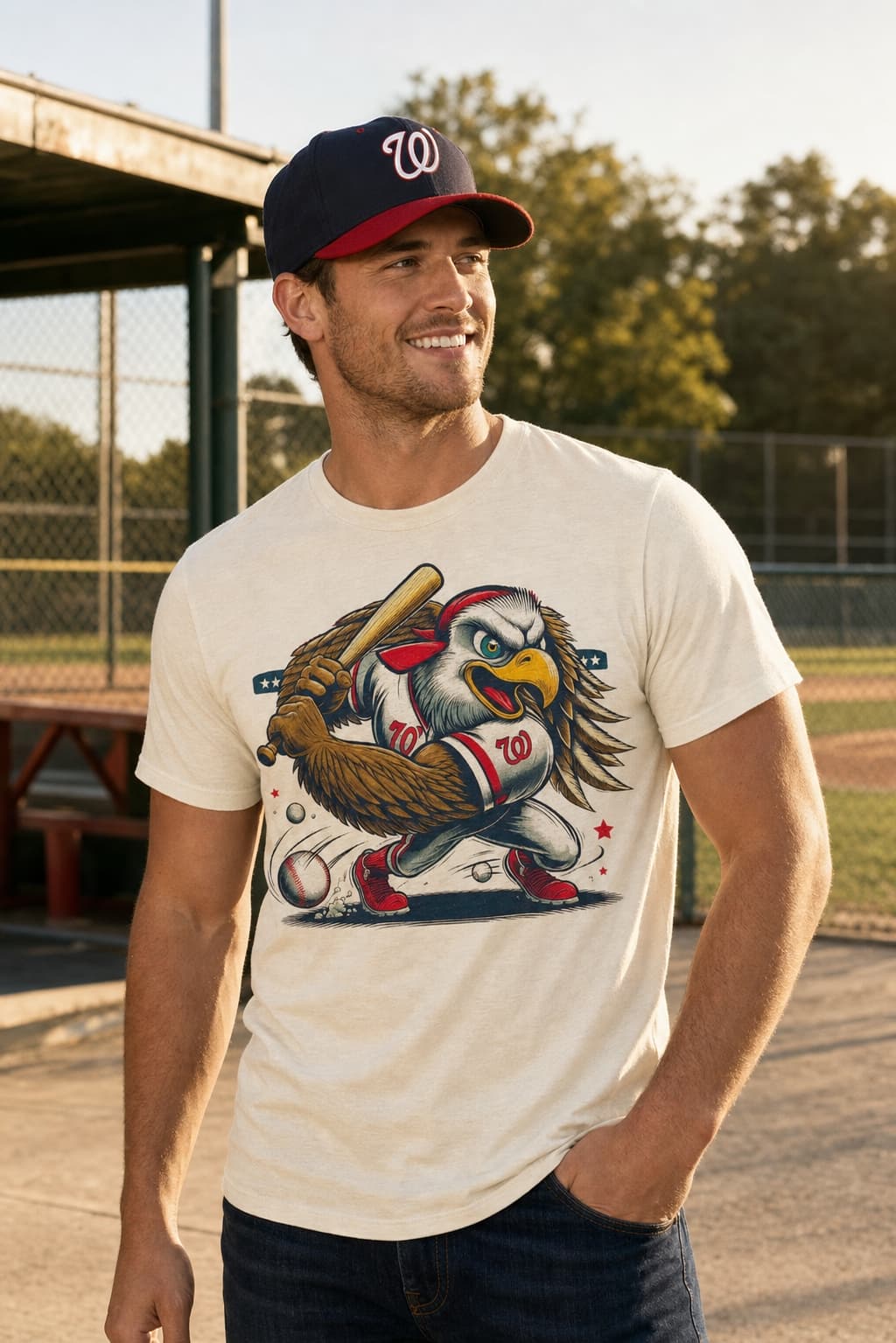 Washington Nationals Retro Baseball Mascot 1997 Artwork Shirt