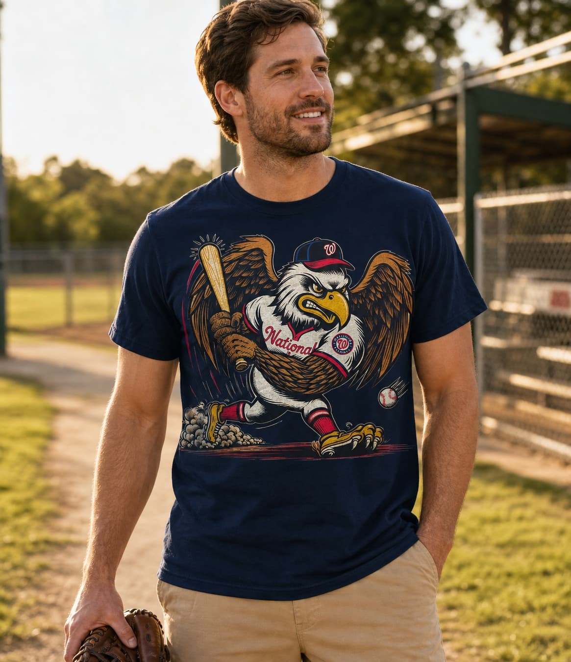 Washington Nationals Retro Baseball Mascot 1999 Artwork Shirt