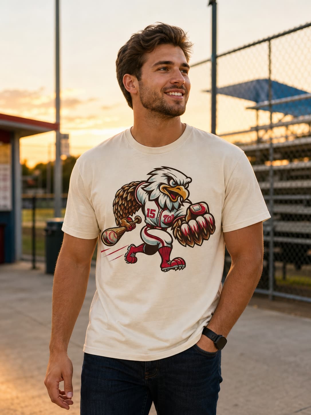 Washington Nationals Retro Baseball Mascot Mania 1996 Artwork Shirt