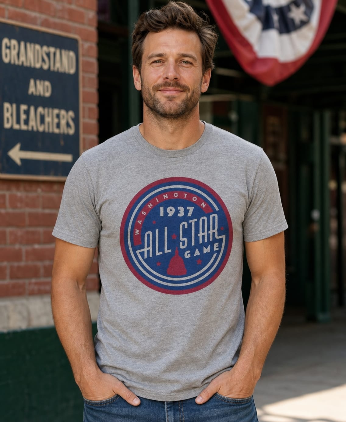 Washington Senators Retro All Star Game Baseball 1937 Artwork T-Shirt