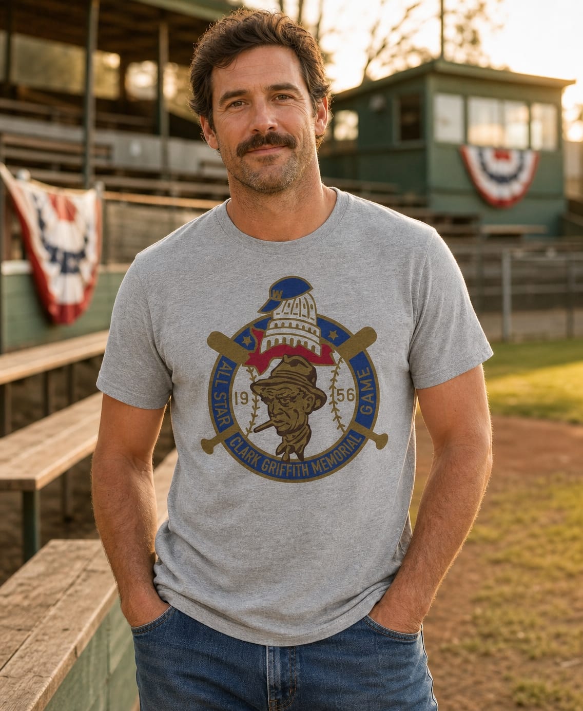 Washington Senators Retro All Star Game Baseball 1956 Artwork T-Shirt