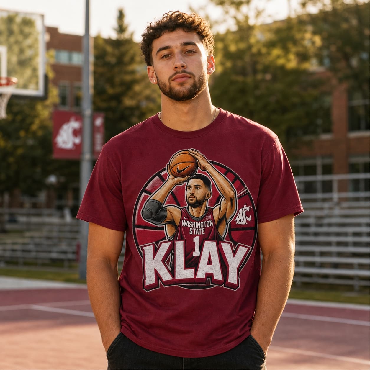Washington State Cougars Klay Thompson Exclusive Retro March Madness Basketball Shirt