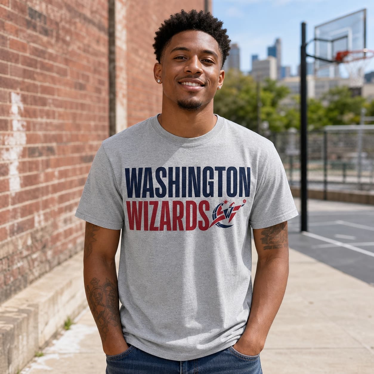 Washington Wizards Retro Basketball Bold Shirt