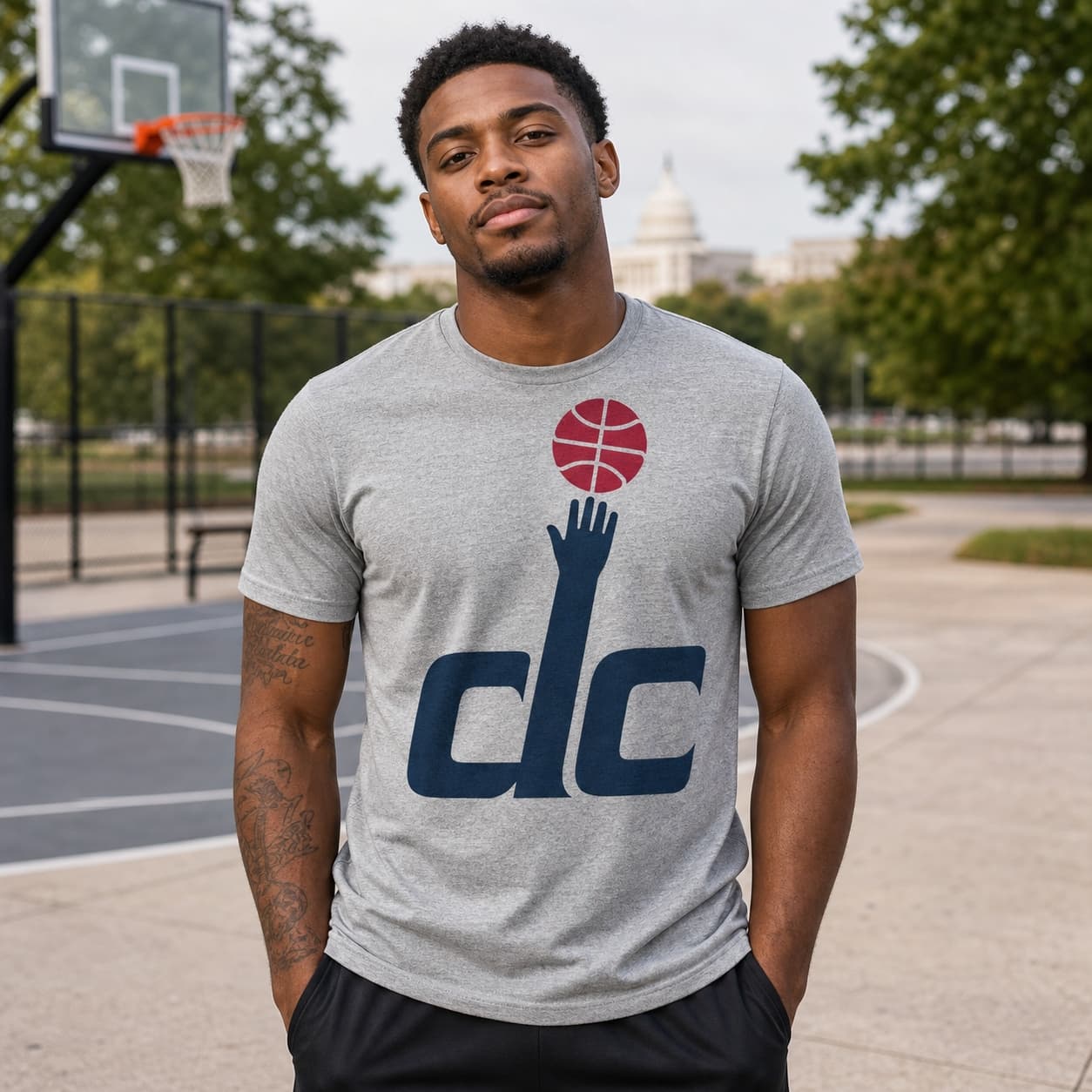 Washington Wizards Retro Basketball DC Tribute Shirt