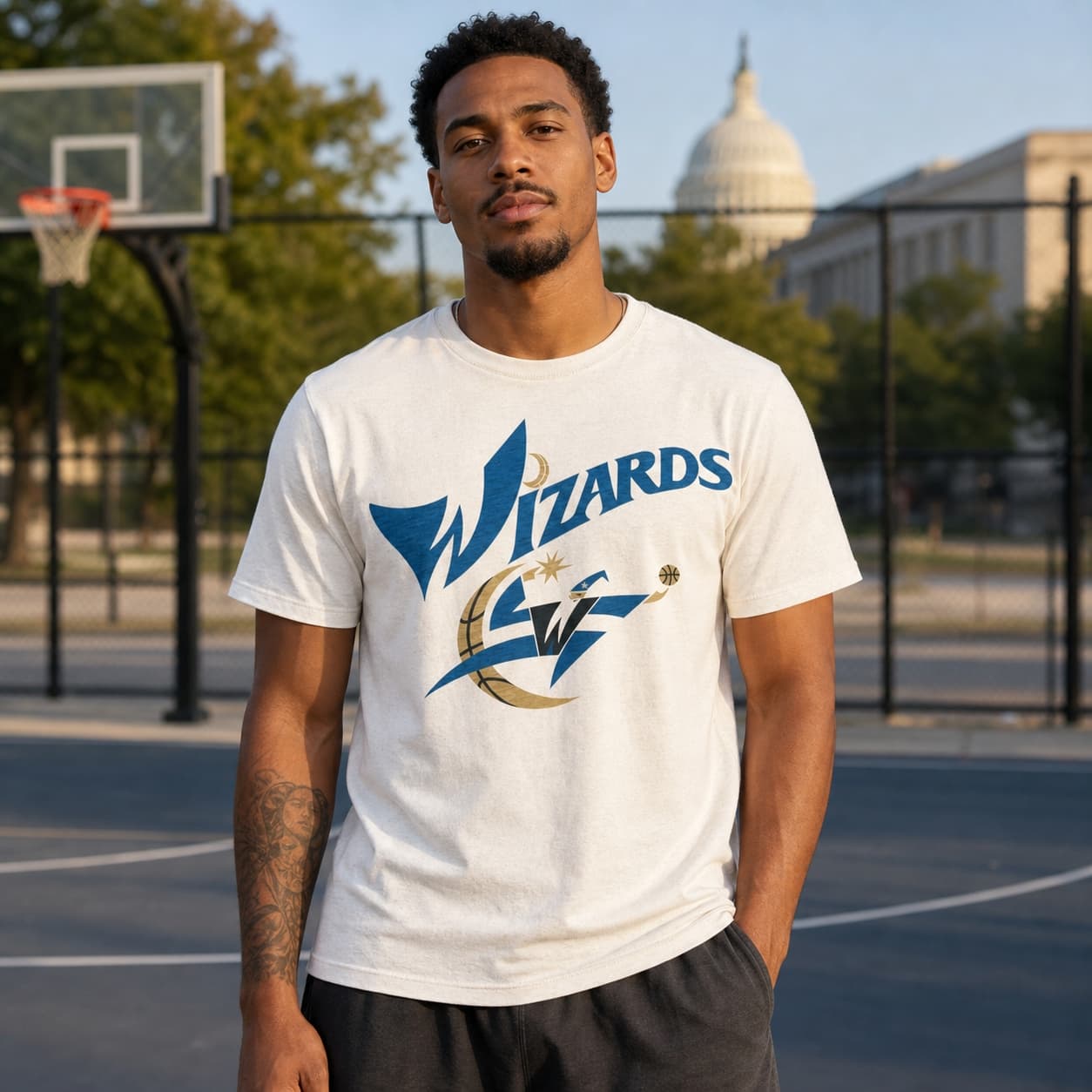 Washington Wizards Retro Basketball Jersey Lettering Shirt