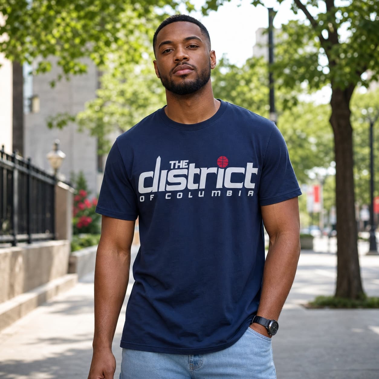 Washington Wizards Retro Basketball The District Shirt