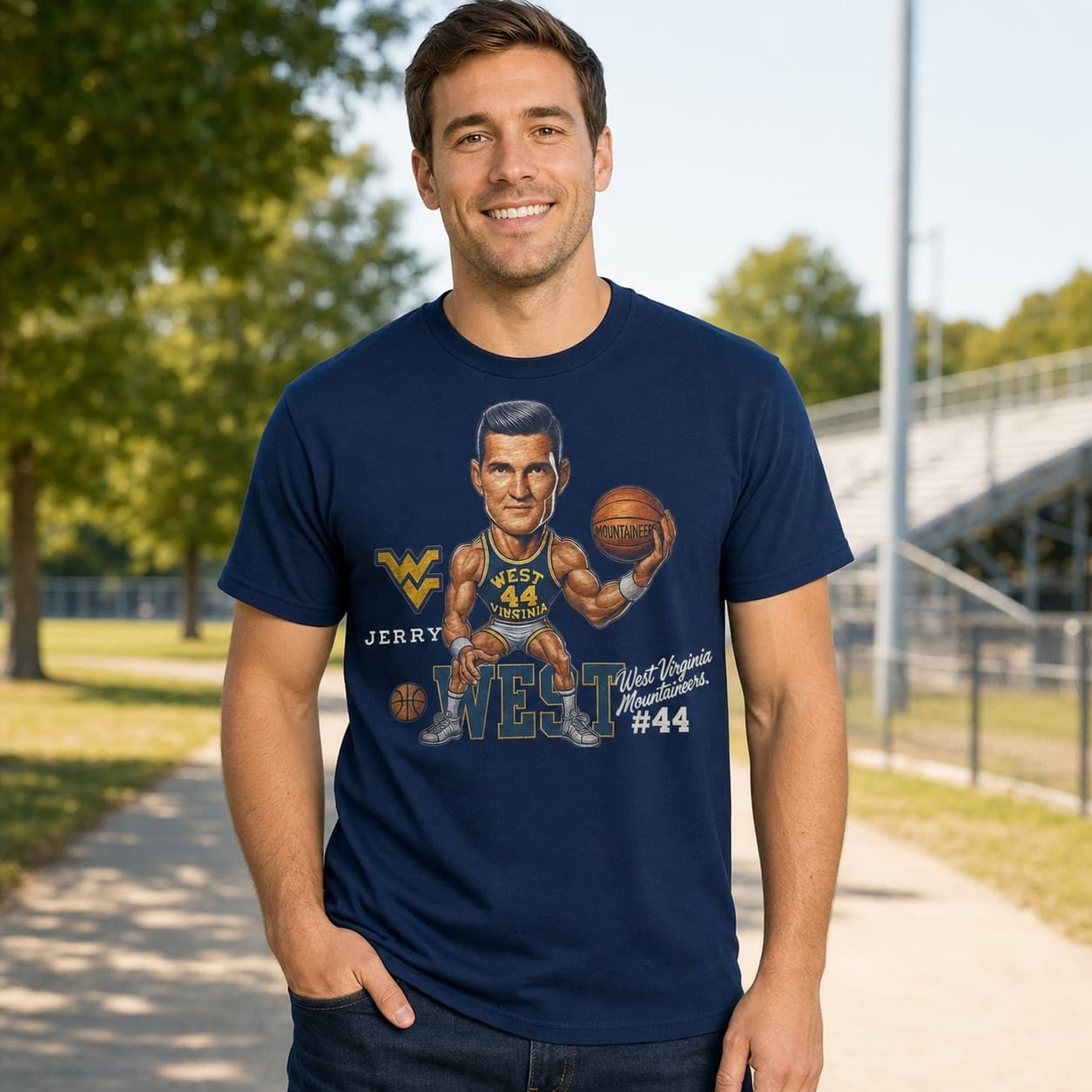 West Virginia Mountaineers Jerry West Exclusive Retro Basketball 1957 Shirt