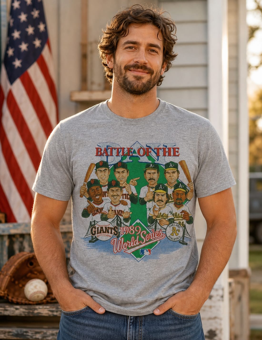 World Series San Francisco Giants vs. Oakland Athletics Battle Of The Bay Retro Baseball 1989 Artwork Shirt