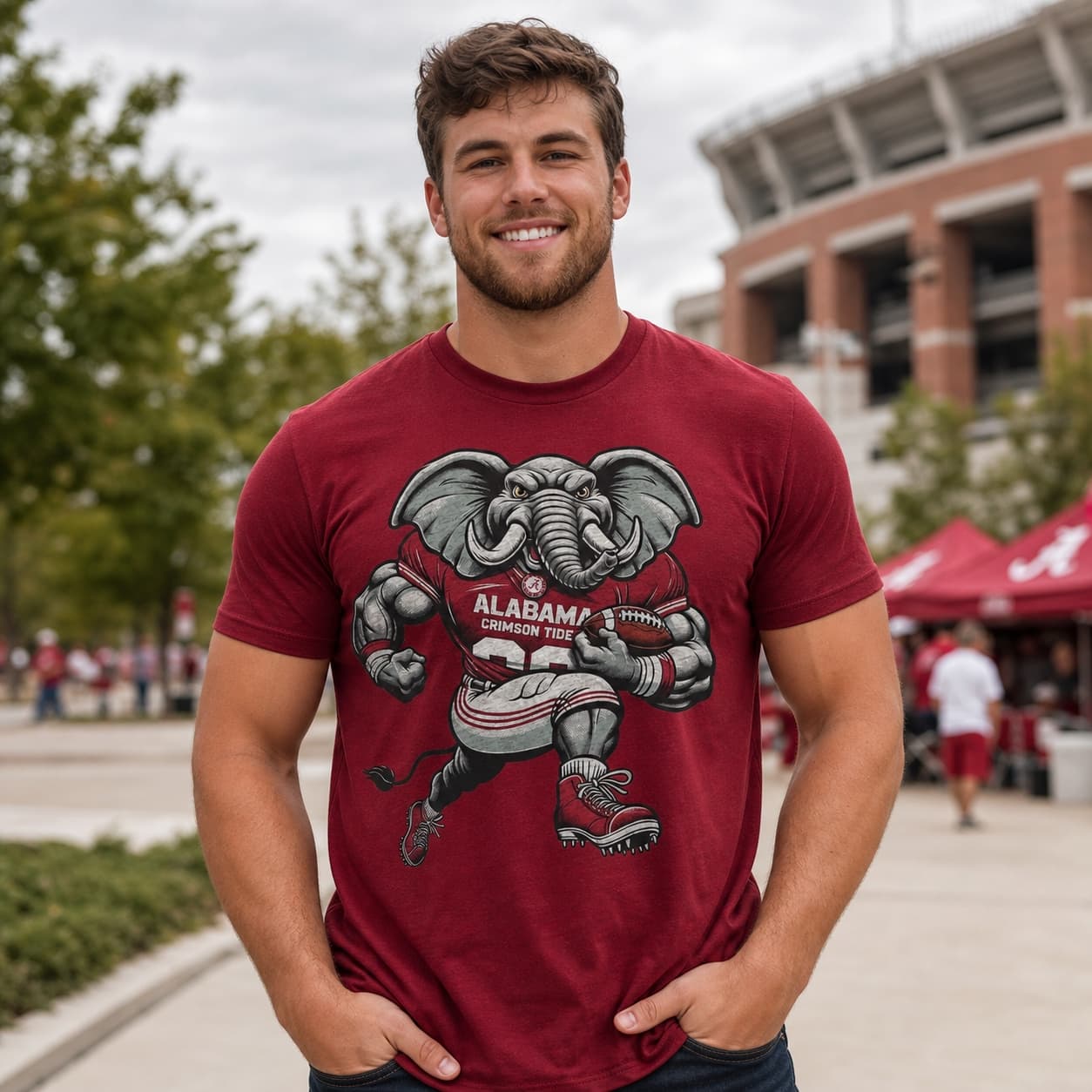 Alabama Crimson Tide Exclusive Retro Football Artwork T-Shirt