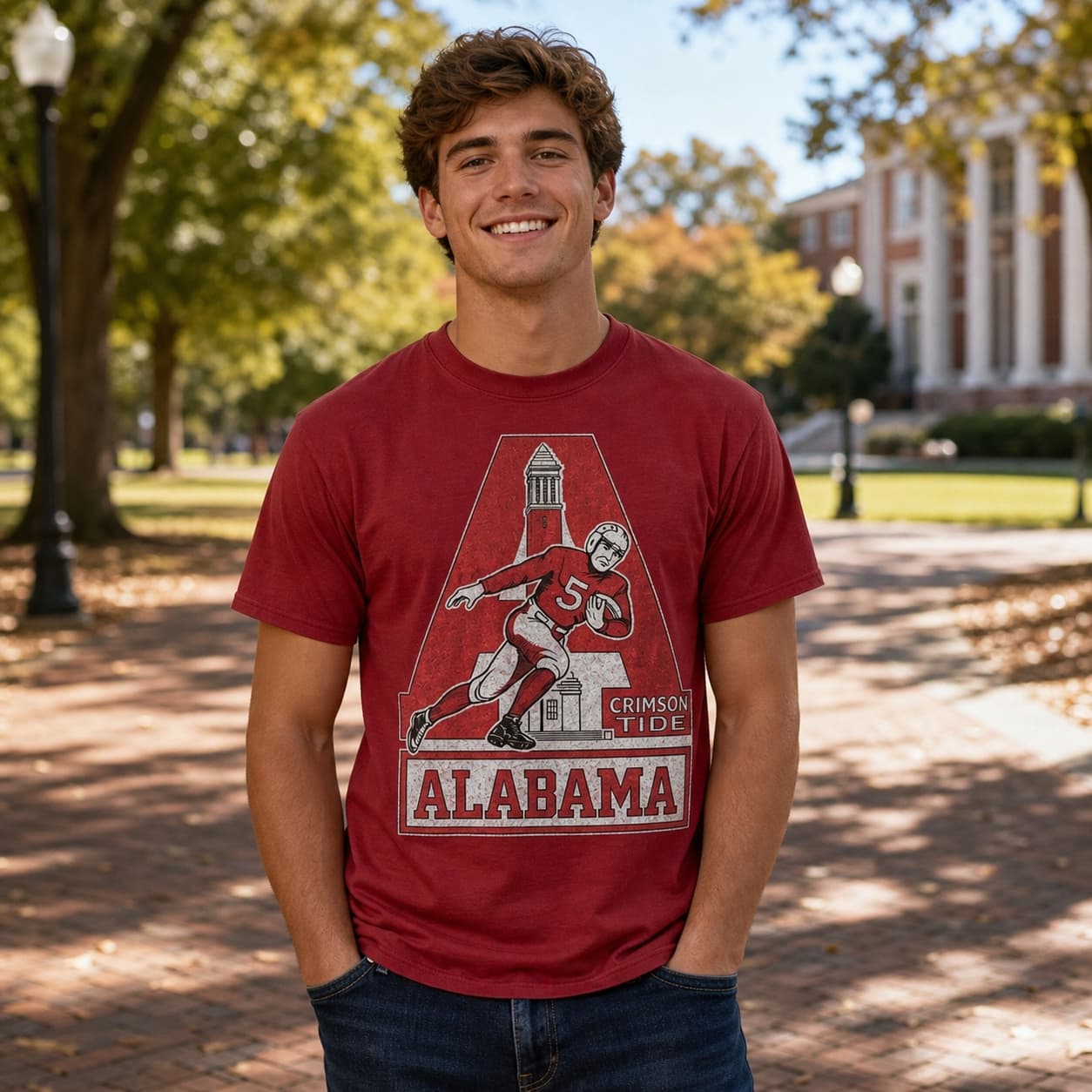 Alabama Crimson Tide Retro Football 1956 Artwork T-Shirt