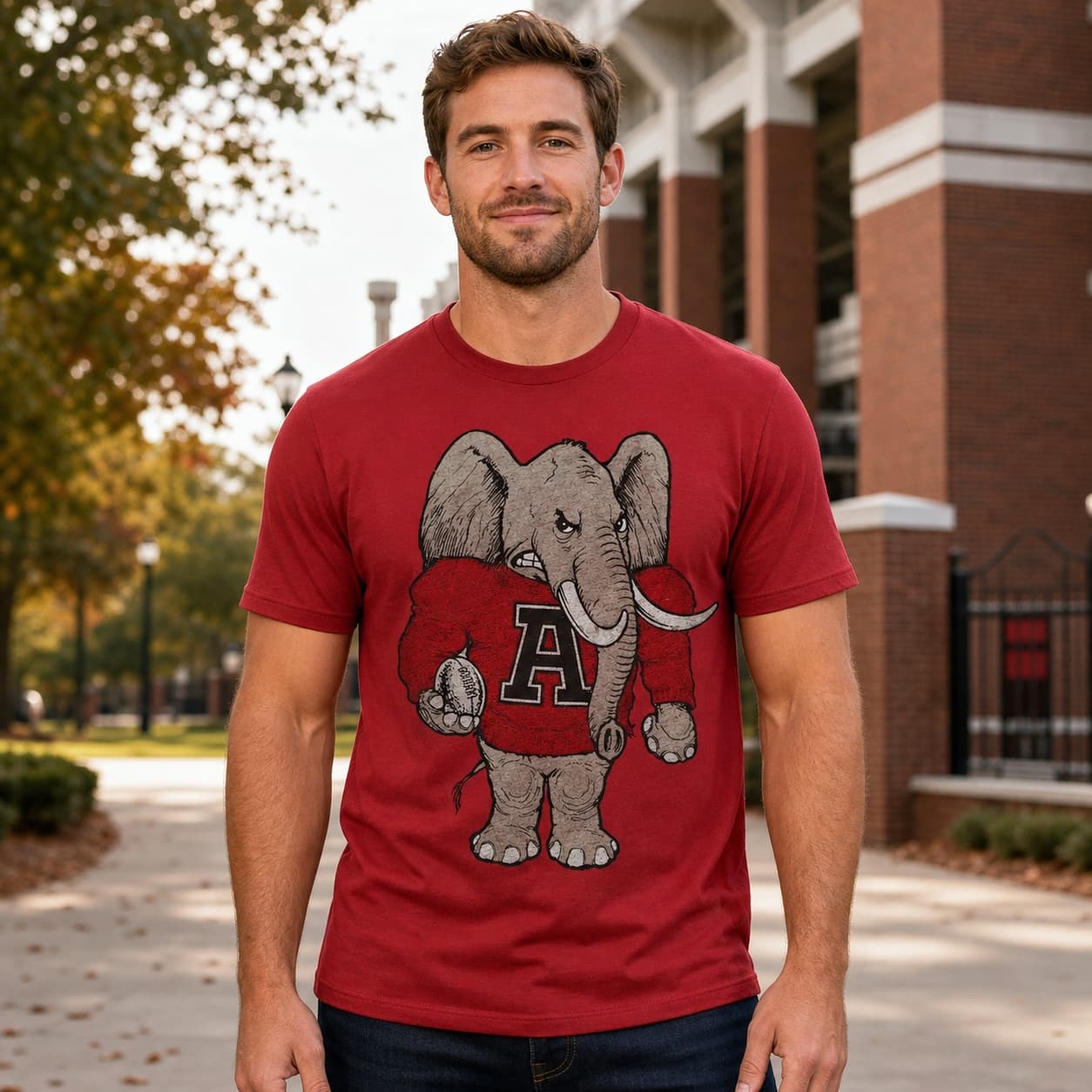 Alabama Crimson Tide Retro Football 1957 Artwork T-Shirt