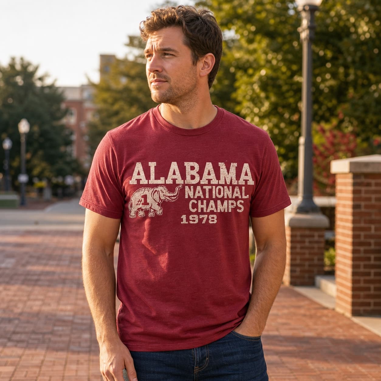 Alabama Crimson Tide Vintage National Champs Football 1978 Artwork T-Shirt