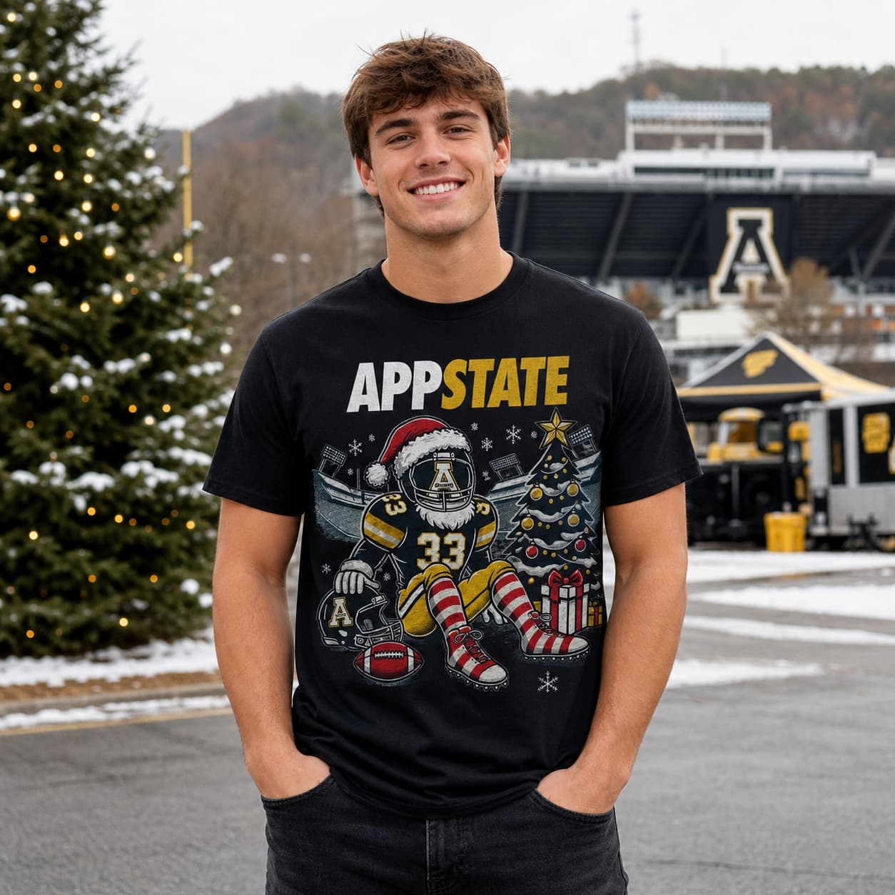Appalachian State Mountaineers Holiday Exclusive Retro Football Artwork Shirt