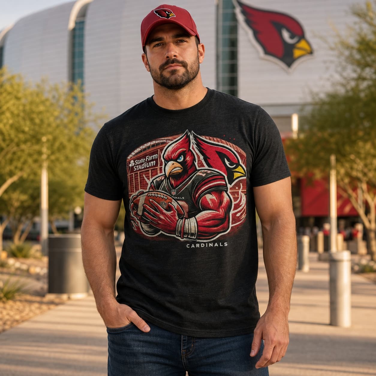 Arizona Cardinals Exclusive Retro Football Fierce Artwork Shirt