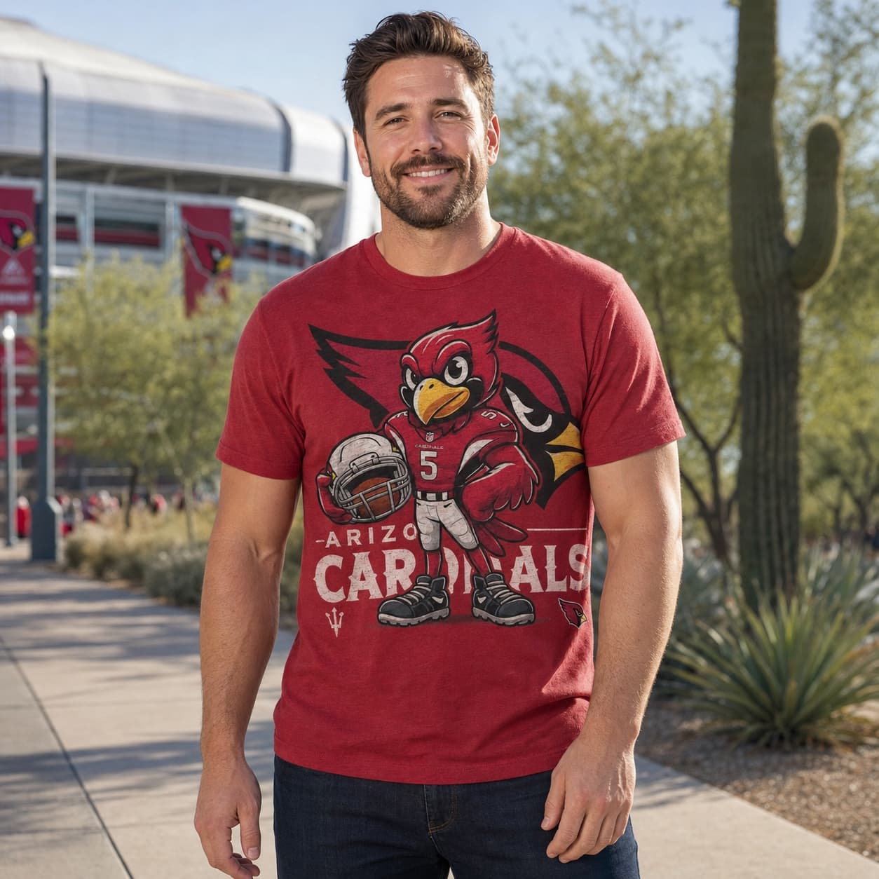 Arizona Cardinals Exclusive Retro Football Helmet Artwork Shirt