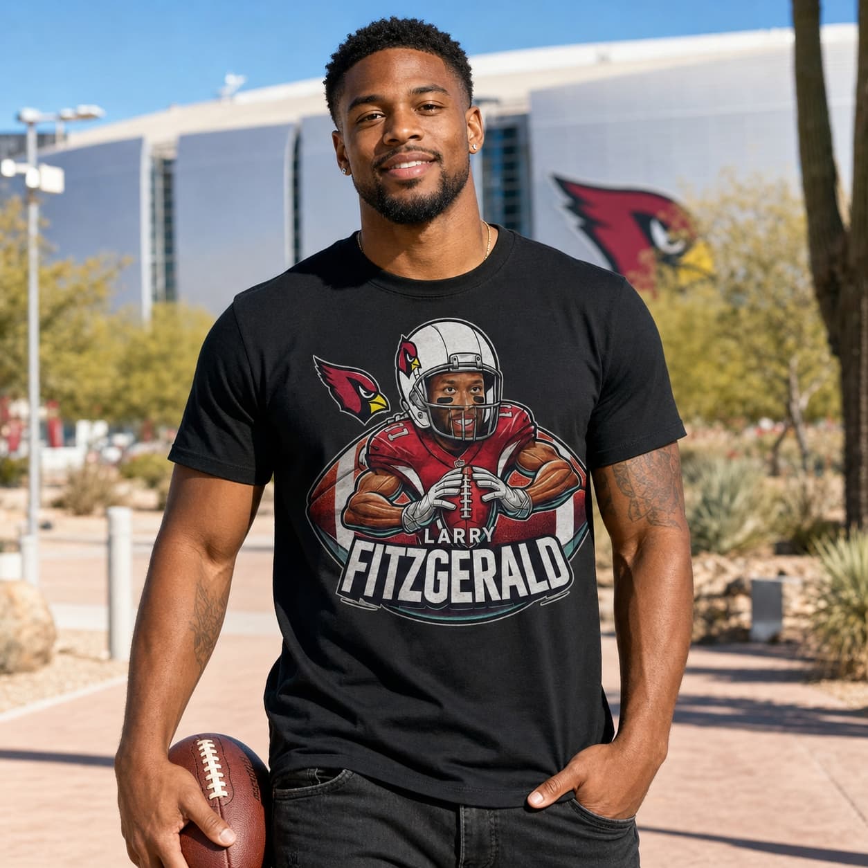 Arizona Cardinals Larry Fitzgerald Exclusive Retro Football Artwork Shirt