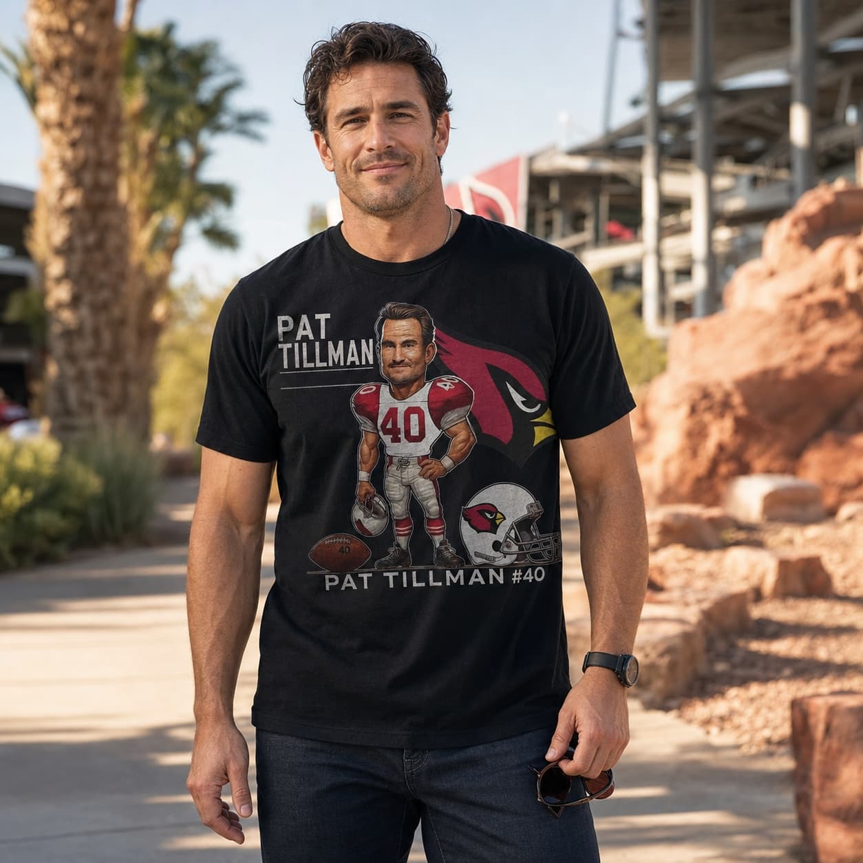 Arizona Cardinals Pat Tillman Exclusive Retro Football 1998 Artwork Shirt