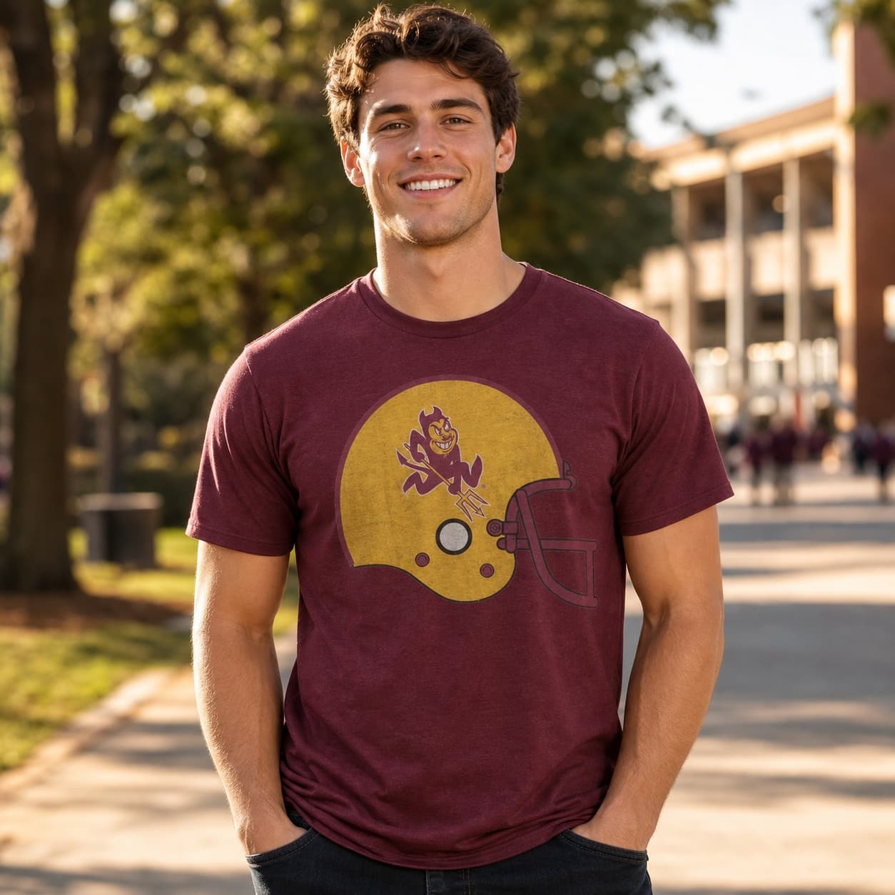 Arizona State Sun Devils Retro Football Helmet 1968 Artwork Shirt
