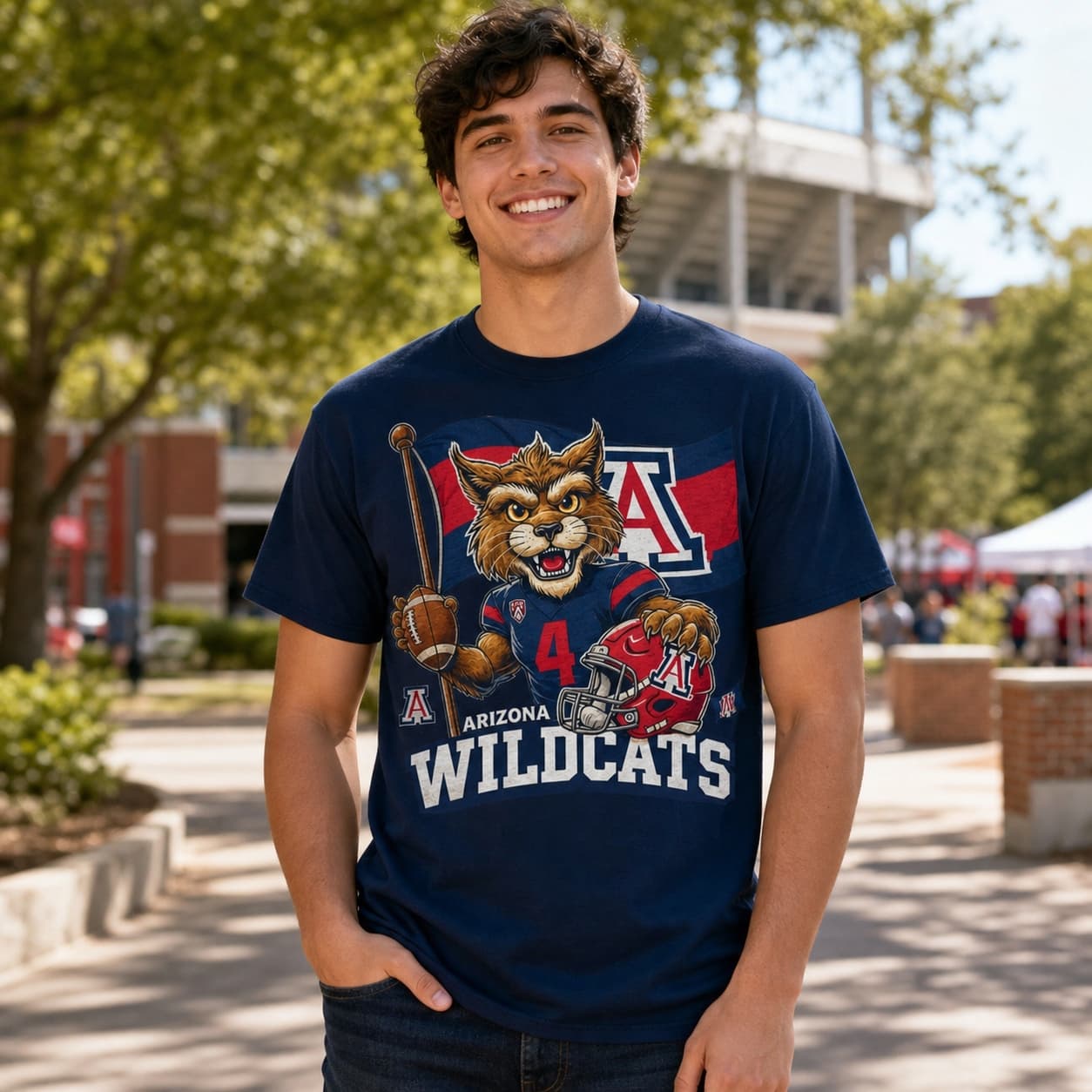 Arizona Wildcats Exclusive Retro Football Flag Artwork Shirt