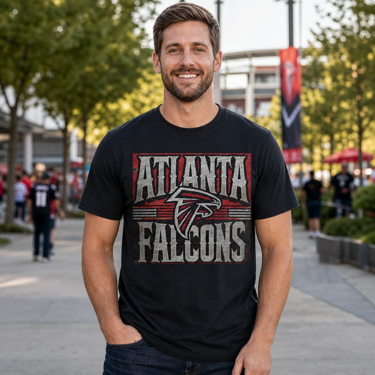 Atlanta Falcons Exclusive Retro Football Artwork Shirt