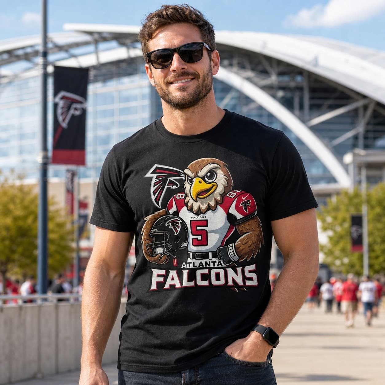 Atlanta Falcons Exclusive Retro Football Helmet Artwork Shirt