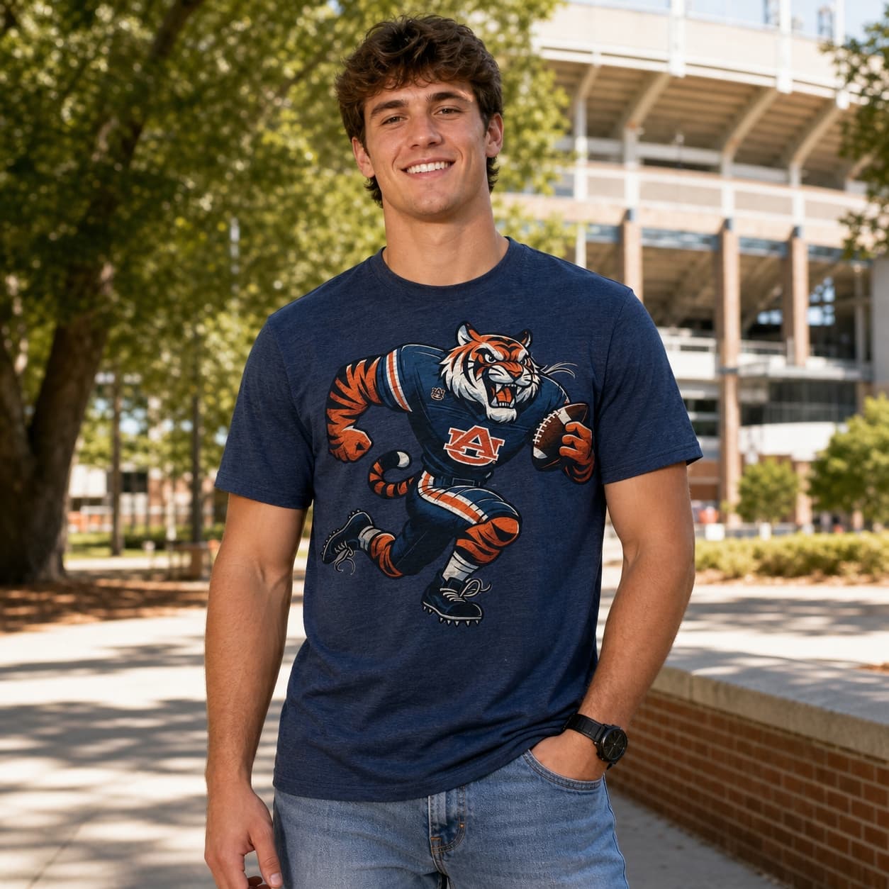 Auburn Tigers Exclusive Retro Football Artwork Shirt