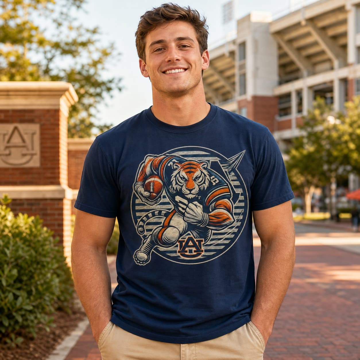 Auburn Tigers Exclusive Retro Football Circle Artwork Shirt