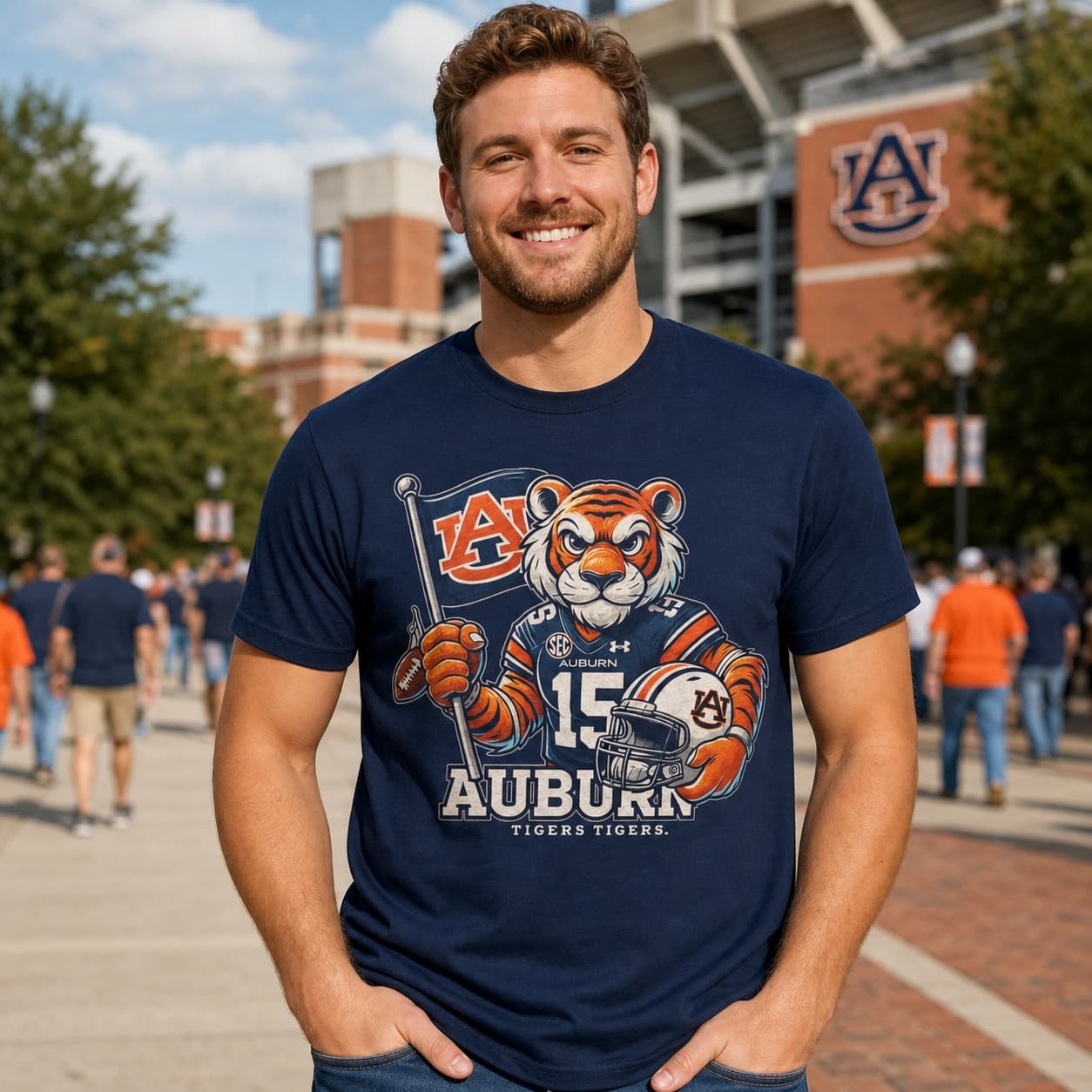 Auburn Tigers Exclusive Retro Football Flag Artwork Shirt