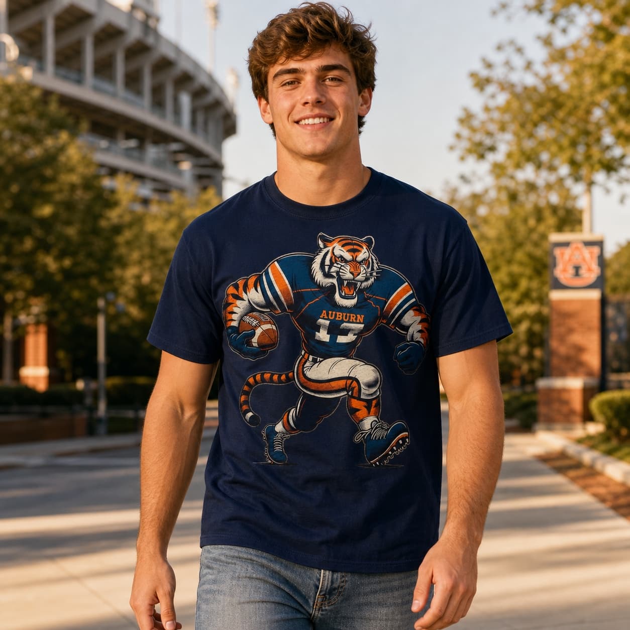 Auburn Tigers Exclusive Retro Football War Eagle Artwork Shirt