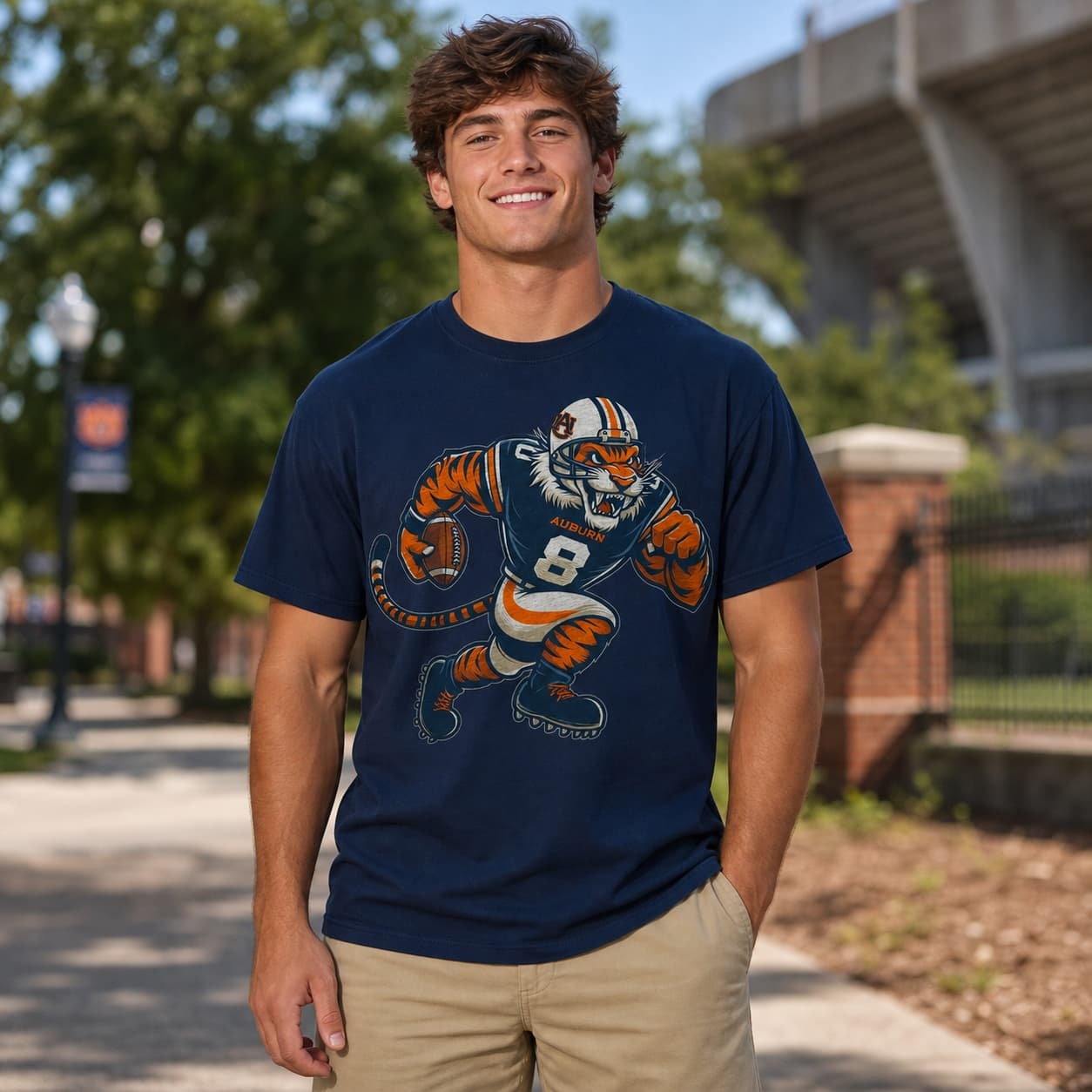 Auburn Tigers Retro Football Mascot Artwork Shirt