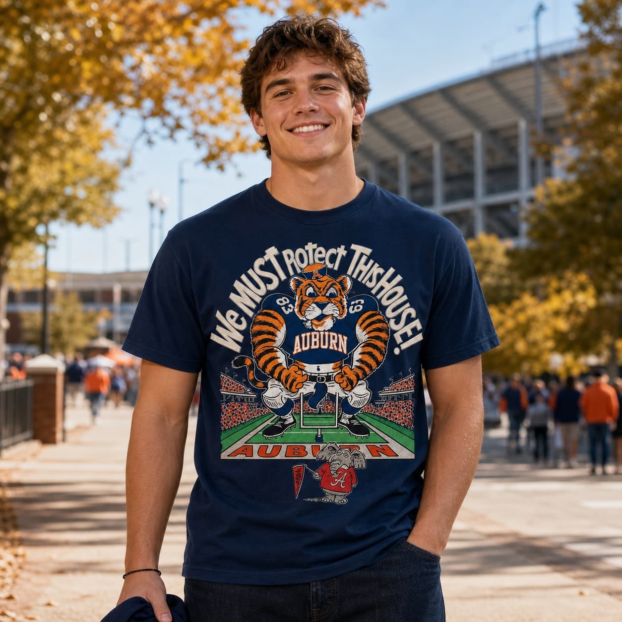 Auburn Tigers vs. Alabama Crimson Tide Retro Rivals Football 1994 Artwork Shirt