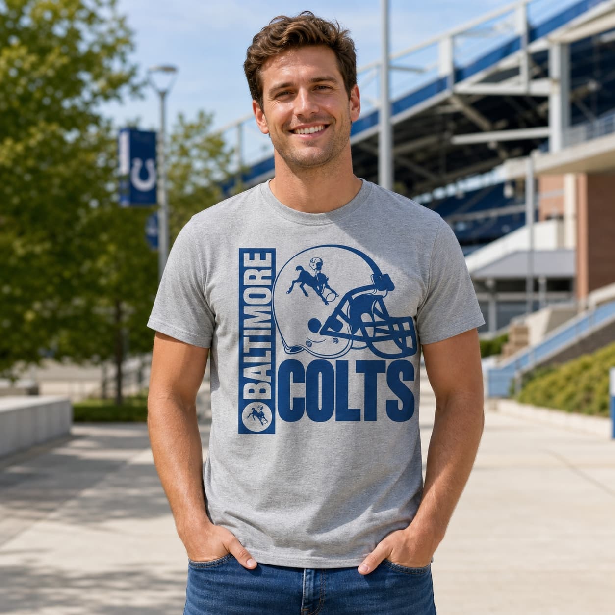 Baltimore Colts Rare Retro Football Helmet 1960 Artwork Shirt