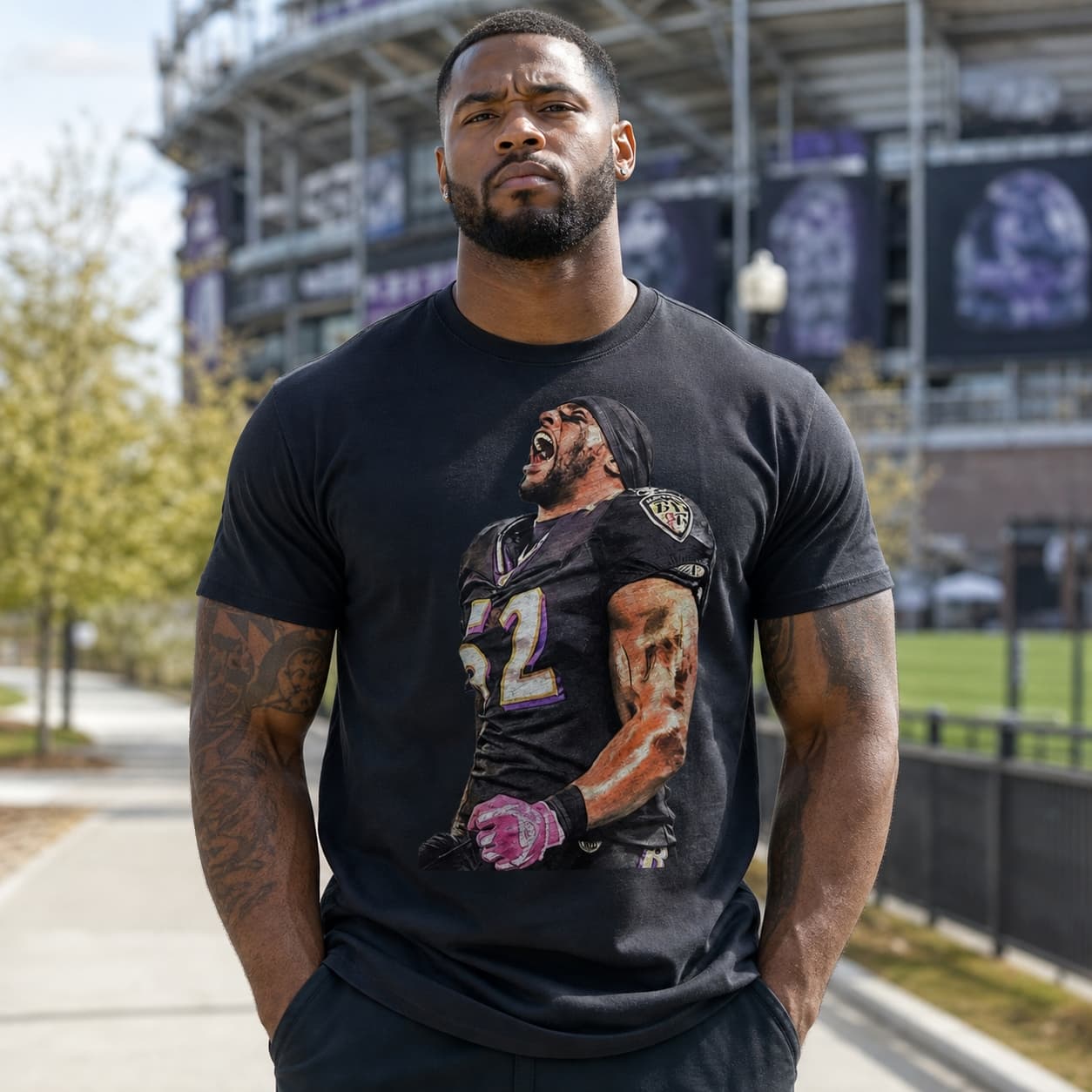 Baltimore Ravens Retro Ray Lewis Football 1996 Artwork Shirt