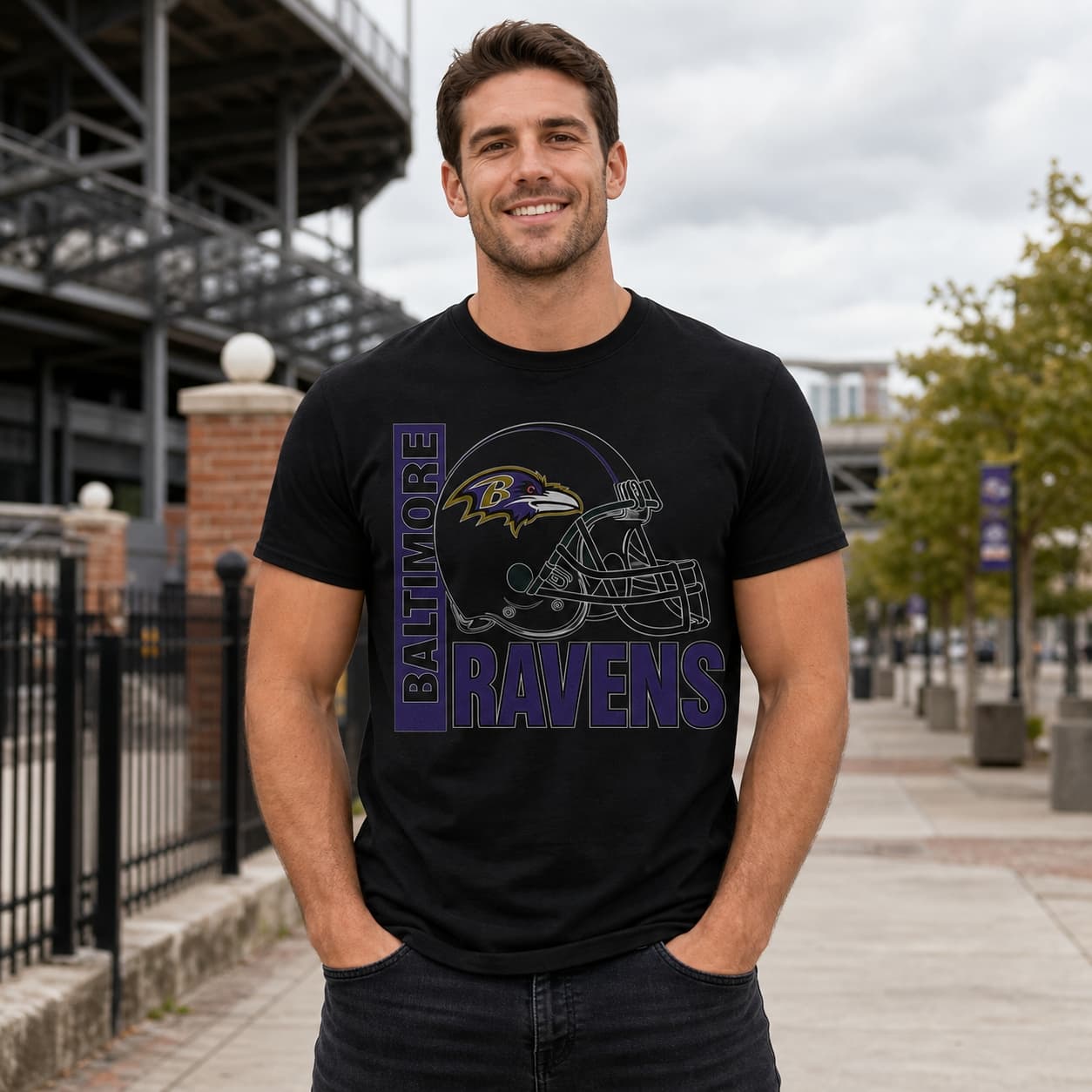 Baltimore Ravens Retro Rivals Football Helmet Artwork Shirt