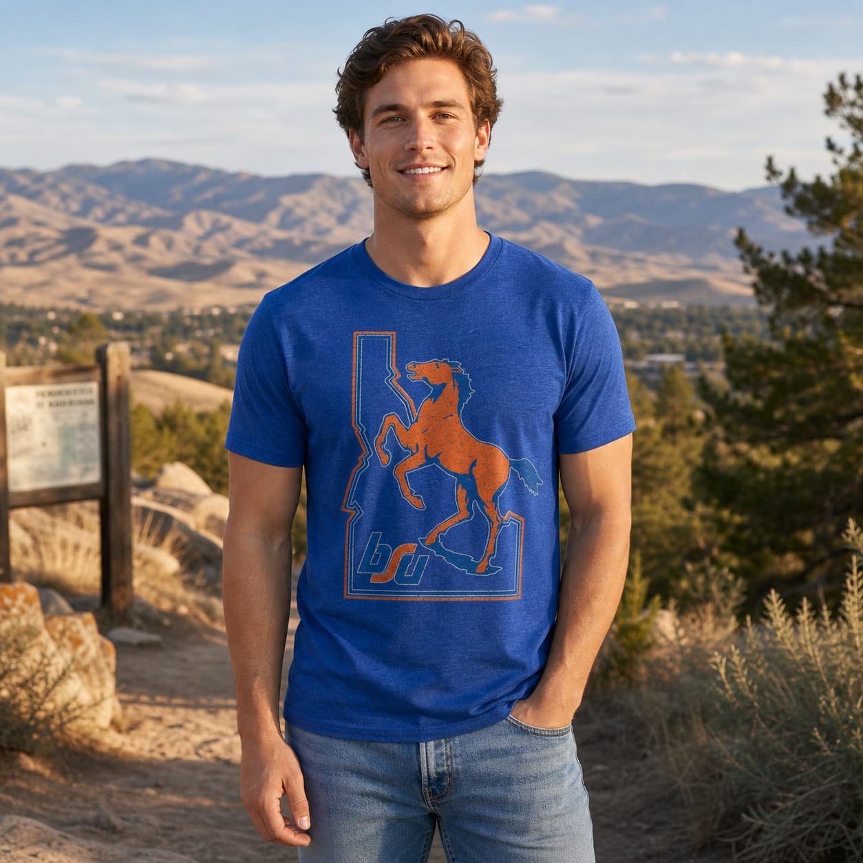 Boise State Broncos Retro Football 1983 Artwork Shirt