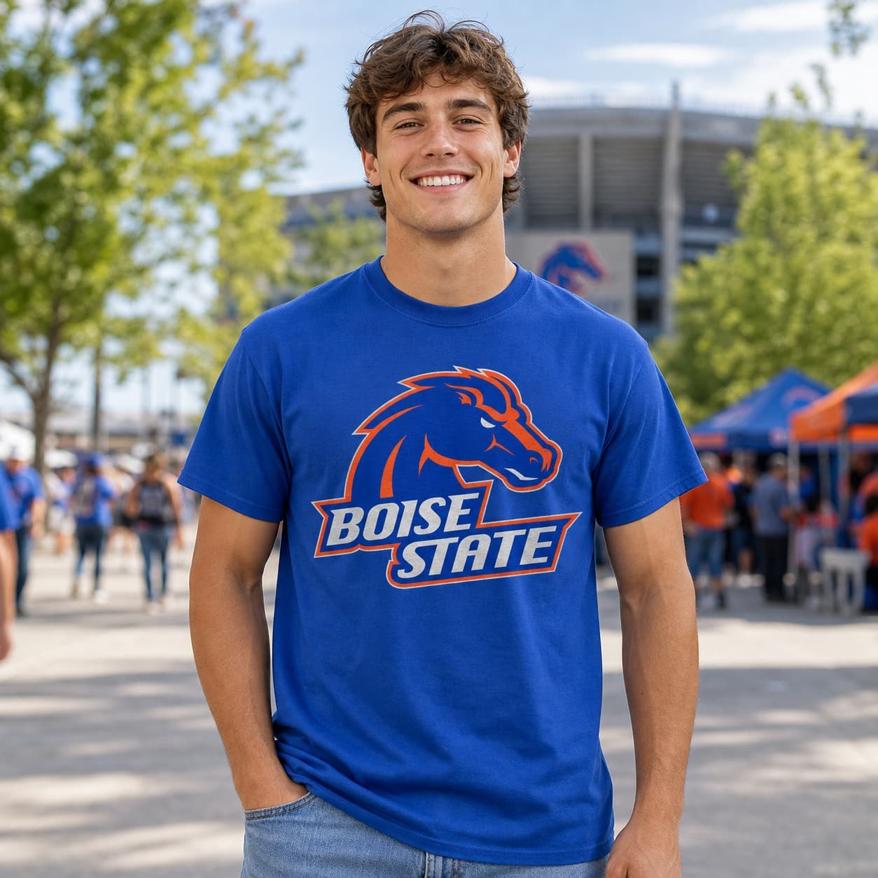 Boise State Broncos Retro Football Artwork Shirt