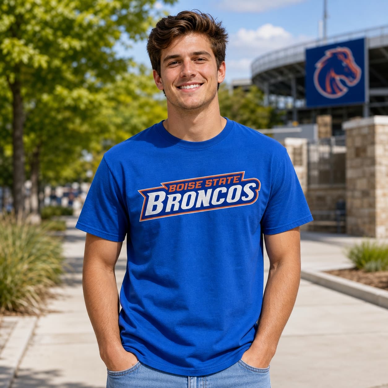 Boise State Broncos Retro Football Bold Artwork Shirt