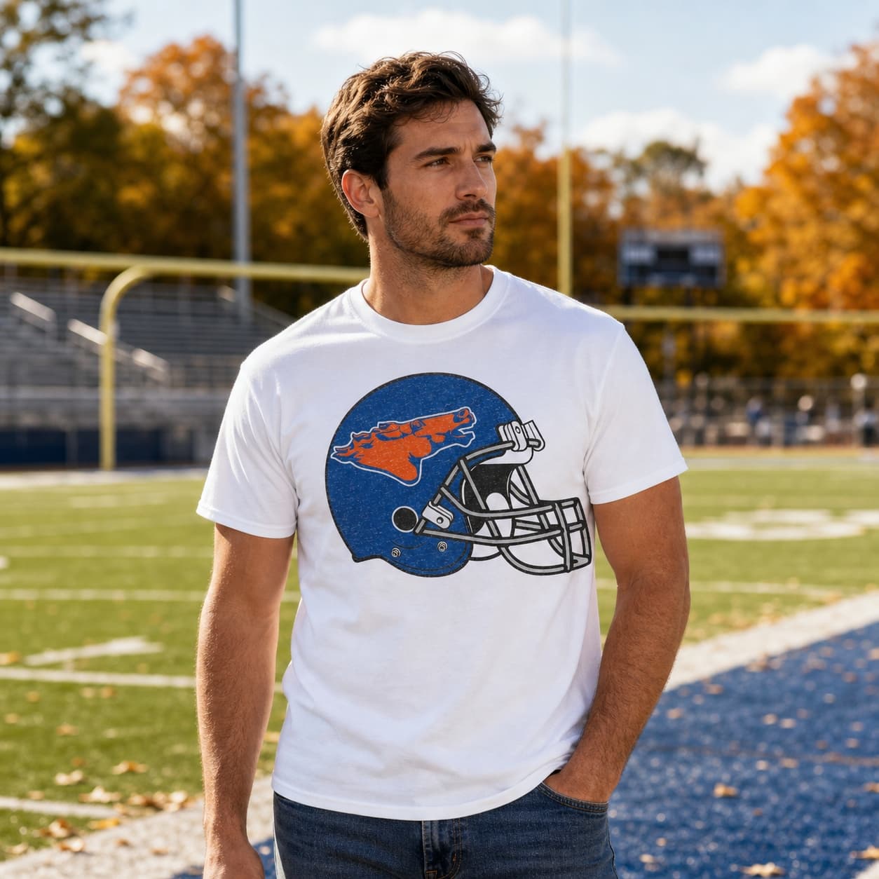 Boise State Broncos Retro Helmet Football 1976 Artwork Shirt