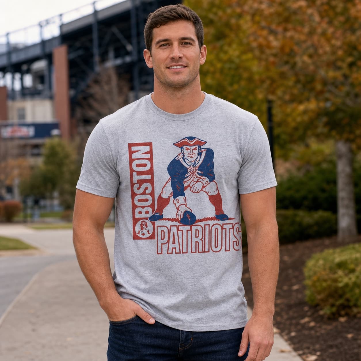 Boston Patriots Rare Retro Football 1961 Artwork Shirt